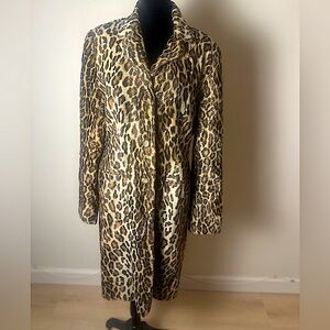 CHARLES GRAY LONDON Women’s Sz 10 Chic Leopard Faux Fur Cotton Blend Jacket Coat